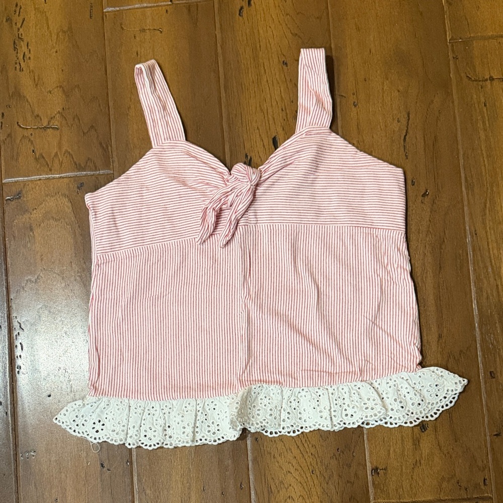Justice Red and White Striped Top